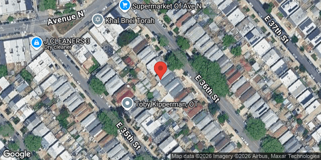 Aerial map of 1528 EAST 36 STREET, Brooklyn