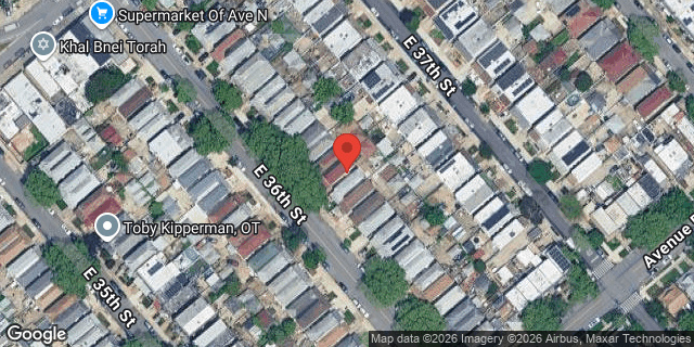 Aerial map of 1549 EAST 36 STREET, Brooklyn