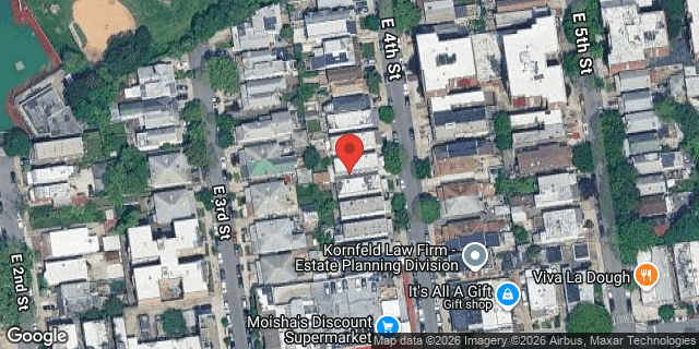 Aerial map of 1358 EAST 4 STREET, Brooklyn