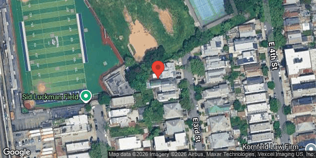 Aerial map of 1342 EAST 3 STREET, Brooklyn