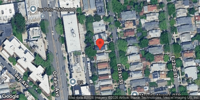 Aerial map of 1452 EAST 21 STREET, Brooklyn