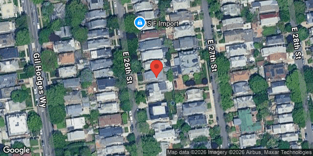 Aerial map of 1351 EAST 26 STREET, Brooklyn