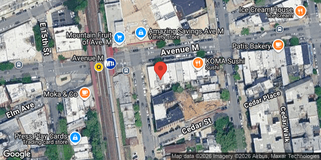 Aerial map of 1602 AVENUE M, Brooklyn