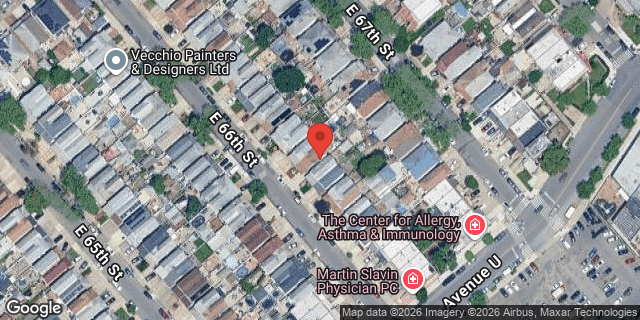 Aerial map of 1553 EAST 66 STREET, Brooklyn