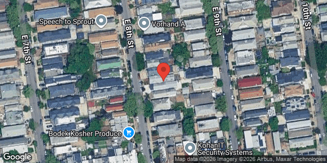 Aerial map of 1273 EAST 8 STREET, Brooklyn