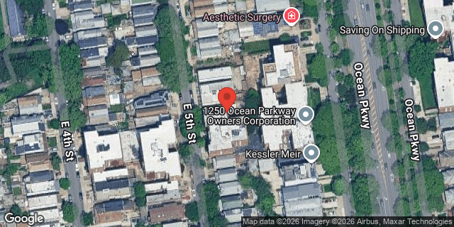 Aerial map of 1341 EAST 5 STREET, Brooklyn