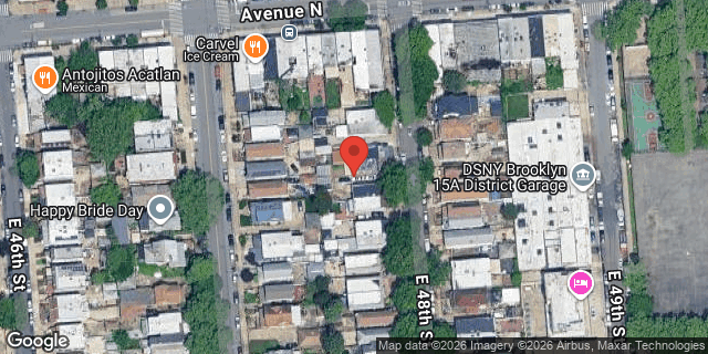 Aerial map of 1732 EAST 48 STREET, Brooklyn