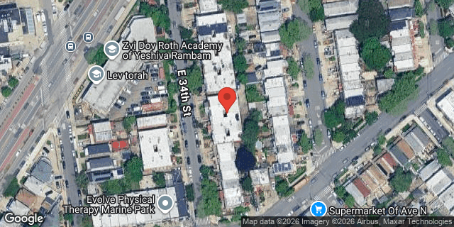 Aerial map of 1503 EAST 34 STREET, Brooklyn