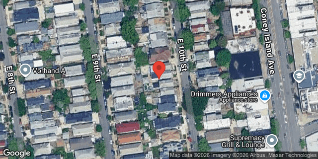 Aerial map of 1256 EAST 10 STREET, Brooklyn