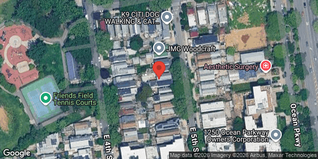 Aerial map of 1318 EAST 5 STREET, Brooklyn
