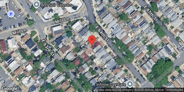 Aerial map of 1442 EAST 64 STREET, Brooklyn