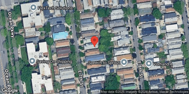 Aerial map of 1317 EAST 7 STREET, Brooklyn