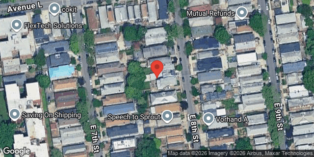 Aerial map of 1236 EAST 8 STREET, Brooklyn