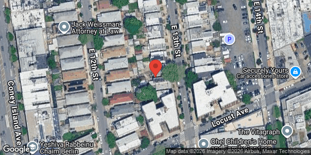 Aerial map of 1242 EAST 13 STREET, Brooklyn