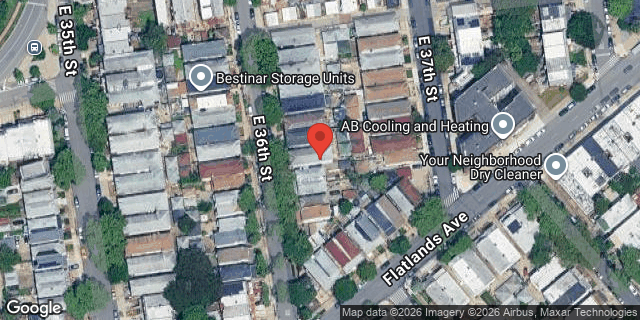 Aerial map of 1335 EAST 36 STREET, Brooklyn