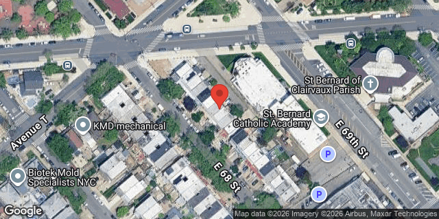 Aerial map of 2033 EAST 68 STREET, Brooklyn