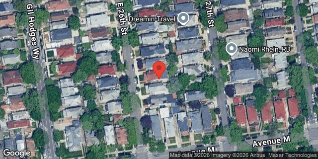 Aerial map of 1273 EAST 26 STREET, Brooklyn