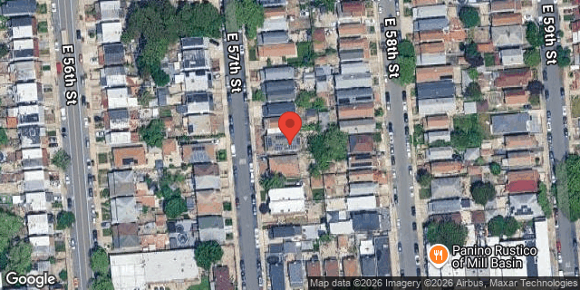 Aerial map of 1363 EAST 57 STREET, Brooklyn