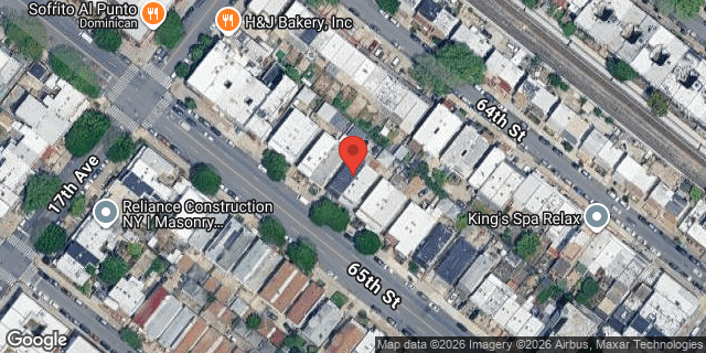 Aerial map of 1727 65 STREET, Brooklyn