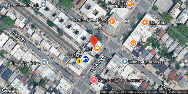 Aerial map of 6304 18 AVENUE, Brooklyn
