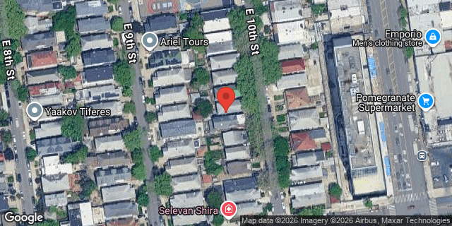 Aerial map of 1168 EAST 10 STREET, Brooklyn