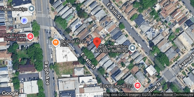 Aerial map of 1335 EAST 64 STREET, Brooklyn