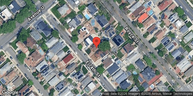 Aerial map of 2133 EAST 74 STREET, Brooklyn