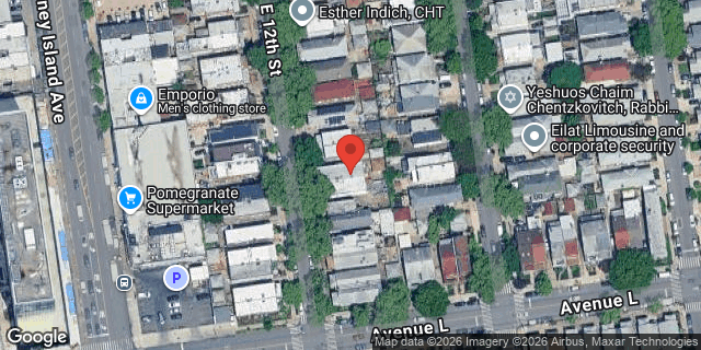 Aerial map of 1175 EAST 12 STREET, Brooklyn