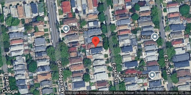 Aerial map of 1234 EAST 26 STREET, Brooklyn