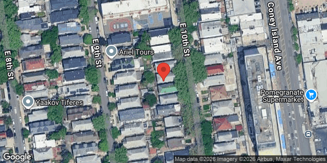 Aerial map of 1160 EAST 10 STREET, Brooklyn