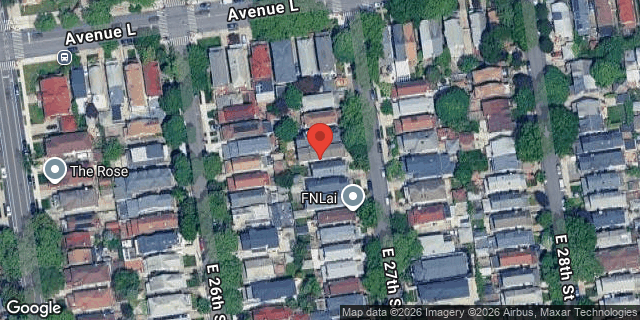 Aerial map of 1224 EAST 27 STREET, Brooklyn