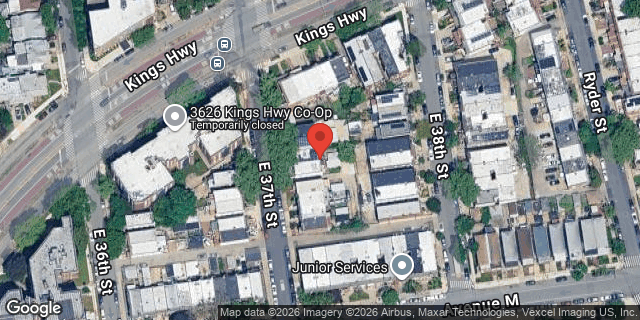 Aerial map of 1433 EAST 37 STREET, Brooklyn