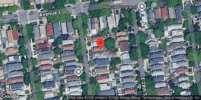 Aerial map of 1219 EAST 27 STREET, Brooklyn