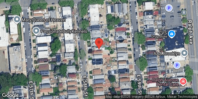 Aerial map of 1363 EAST 58 STREET, Brooklyn