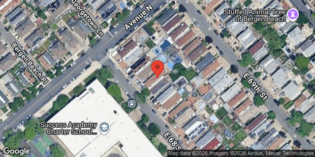 Aerial map of 1421 EAST 68 STREET, Brooklyn