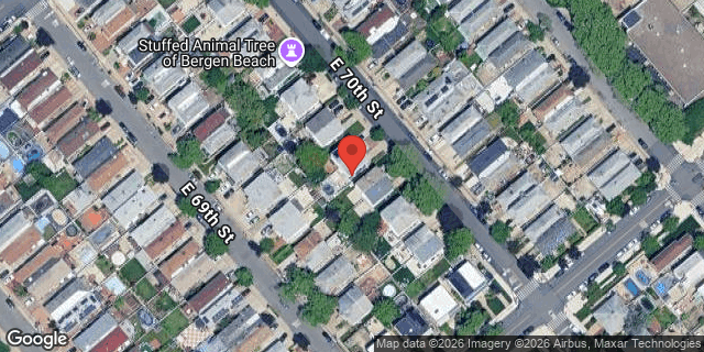 Aerial map of 1452 EAST 70 STREET, Brooklyn