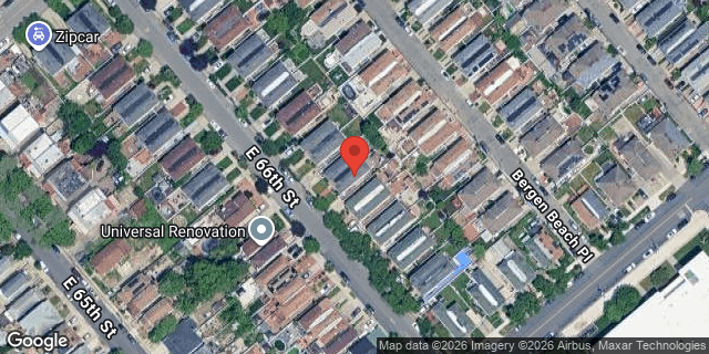 Aerial map of 1349 EAST 66 STREET, Brooklyn