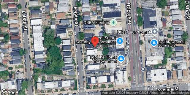 Aerial map of 1593 EAST 49 STREET, Brooklyn