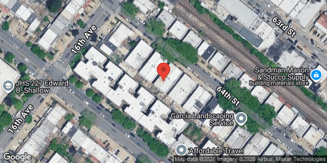 Aerial map of 1626 64 STREET, Brooklyn