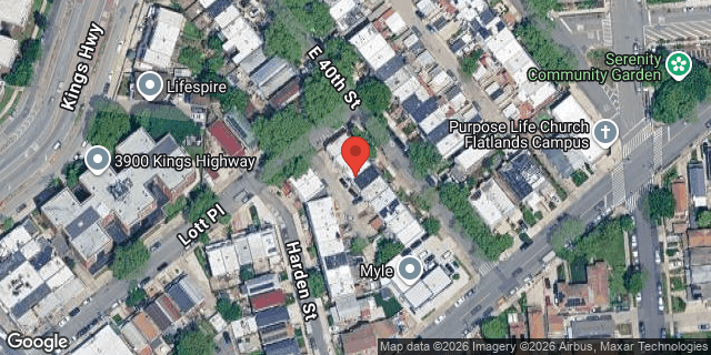 Aerial map of 1356 EAST 40 STREET, Brooklyn