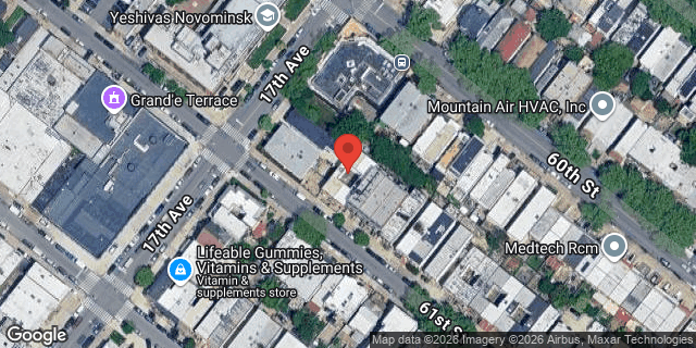 Aerial map of 1713 61 STREET, Brooklyn