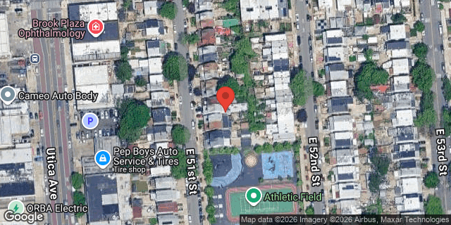 Aerial map of 1539 EAST 51 STREET, Brooklyn