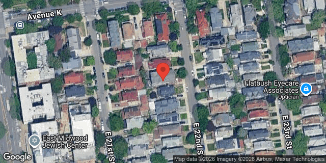 Aerial map of 1192 EAST 22 STREET, Brooklyn