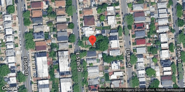 Aerial map of 1233 EAST 57 STREET, Brooklyn