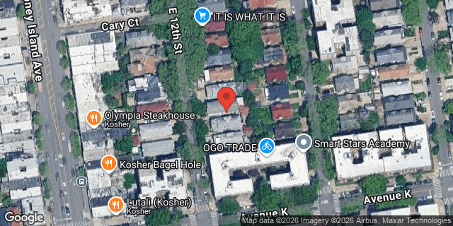 Aerial map of 1073 EAST 12 STREET, Brooklyn