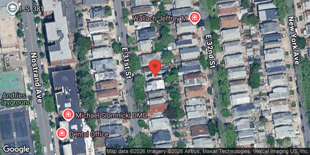 Aerial map of 1153 EAST 31 STREET, Brooklyn