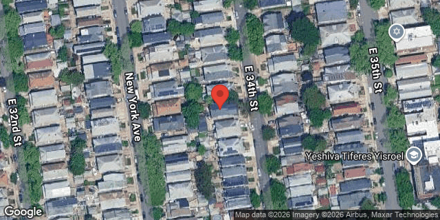 Aerial map of 1312 EAST 34 STREET, Brooklyn