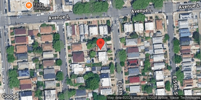Aerial map of 1268 EAST 58 STREET, Brooklyn