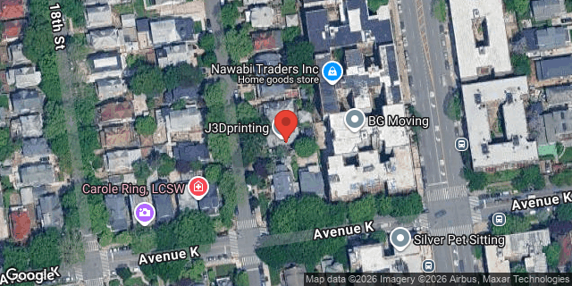 Aerial map of 1105 EAST 19 STREET, Brooklyn