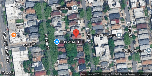 Aerial map of 1050 EAST 13 STREET, Brooklyn
